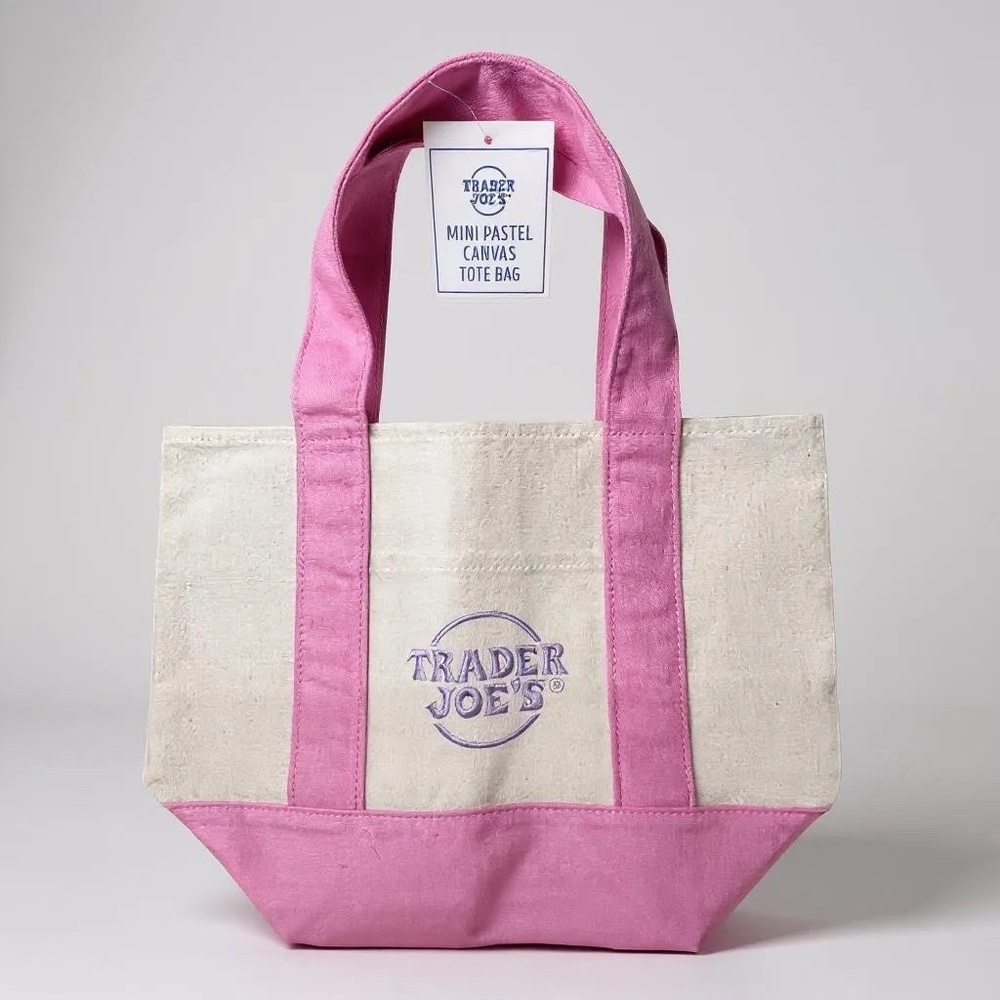 🌸 Trader Joe’s Mini Canvas Tote - Delicate Pink